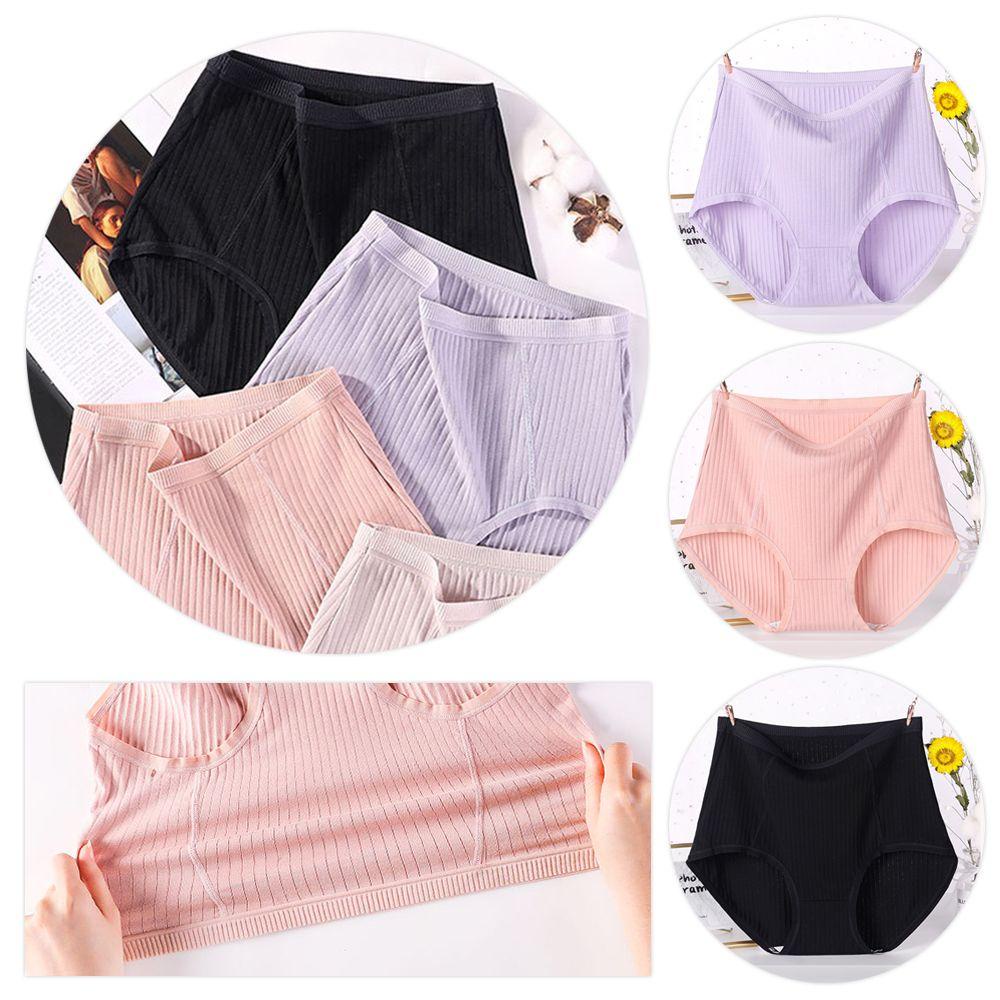 LEILY Quần Lót Lưng Cao Co Giãn Tốt Thiết Kế Xinh Xắn Cho Nữ