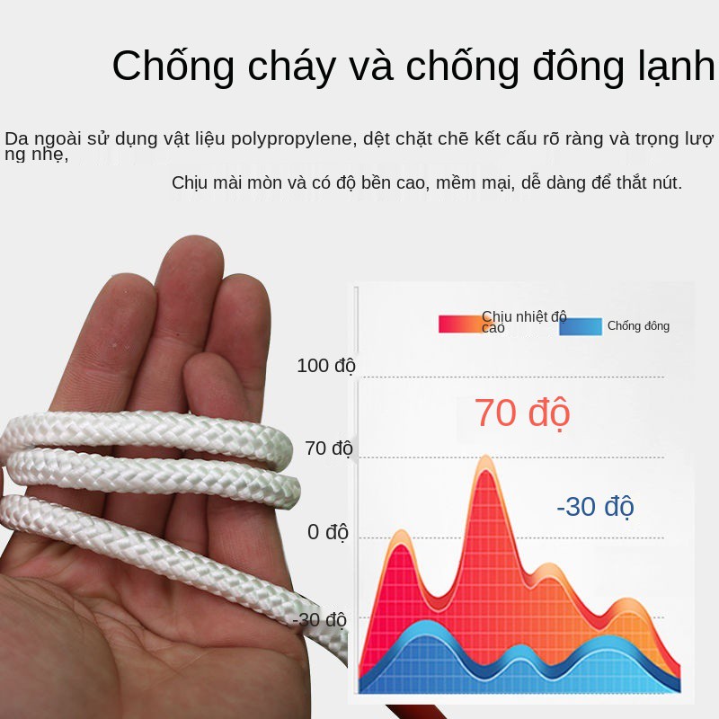 Dây nylon lõi thép 8mm an toàn gia dụng thoát hiểm nhà cao tầng phòng cháy và cứu hộ leo núi ngoài trời