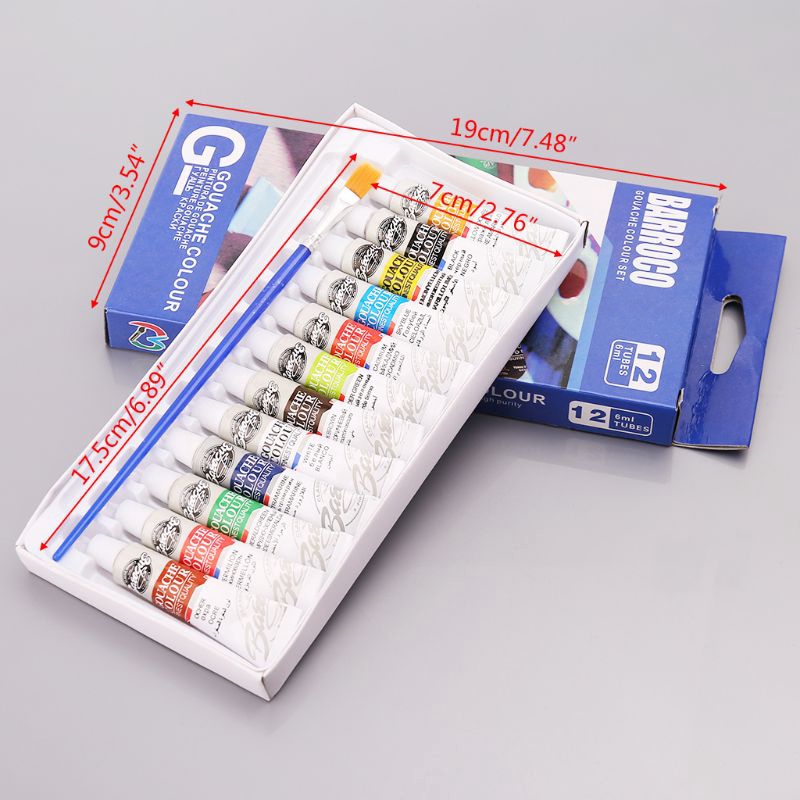 Bộ 12 Tuýp Màu 6ml+cọ Vẽ