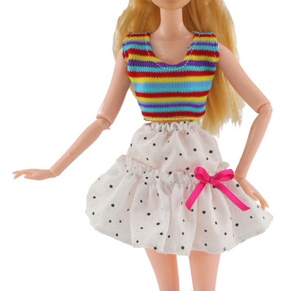 Váy búp bê đồ chơi màu cầu vồng xinh xắn 30cm