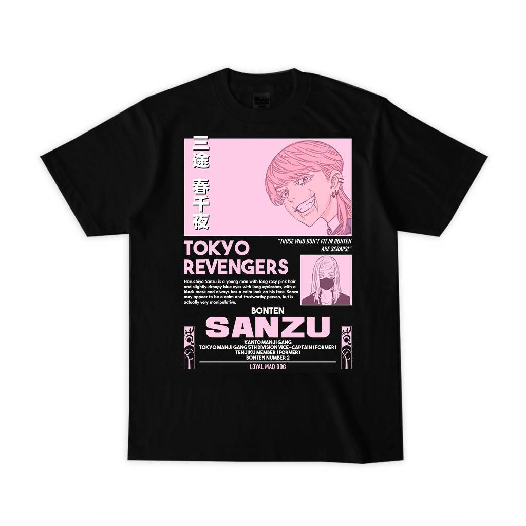 Áo thun tay ngắn họa tiết in hình anime tokyo revengers - bonten sanzu haruchiyo thời trang sành điệu cho nam và nữ
