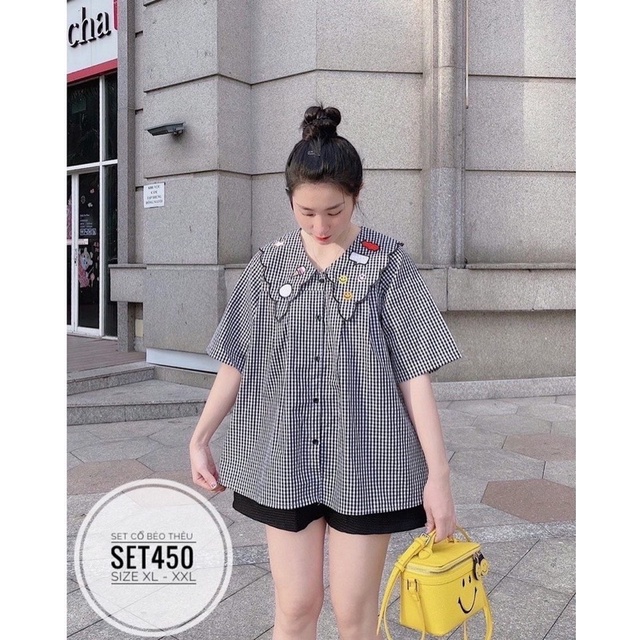 [ CHUBBY BIGSIZE ] Set Áo BBD cổ bèo từ 55-90kg