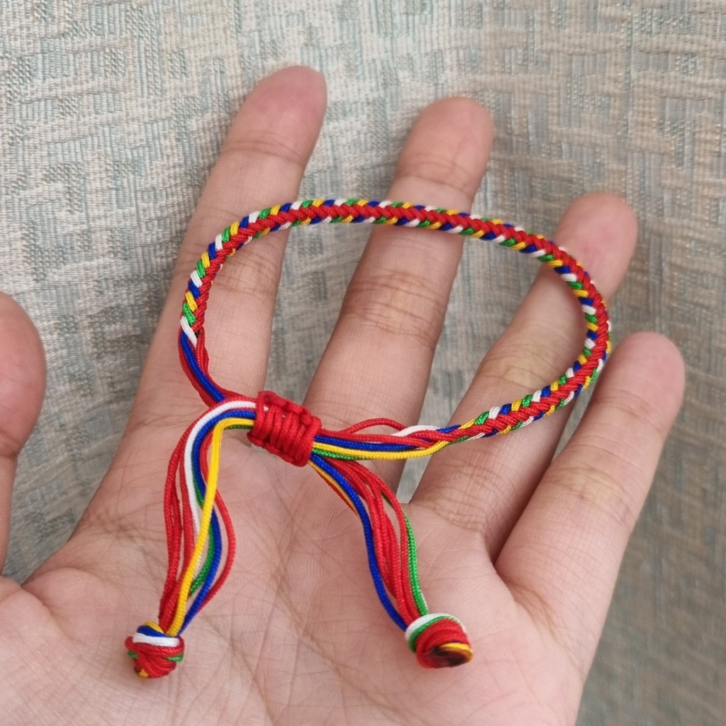 Vòng Tay EBI Chỉ Màu Ngũ Sắc Tây Tạng Bình An Dây rút Tùy chỉnh độ rộng