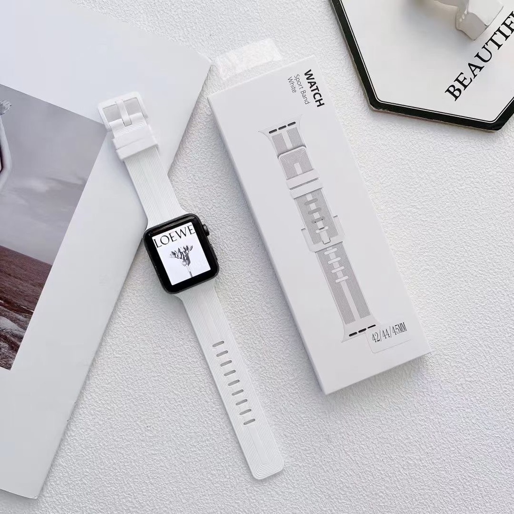 Dây Đeo Silicon Thời Trang Cho Đồng Hồ Thông Minh Apple watch S8 S7 38mm / 40mm / 41mm / 42mm / 44mm / 45mm