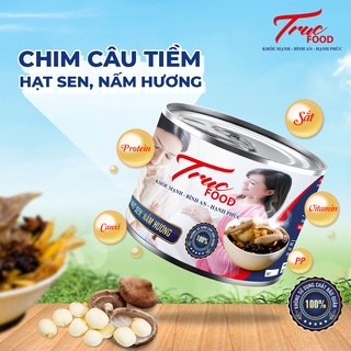 Chim Câu Tiềm Nấm Hương Hạt Sen, gia truyền, nguyên con, hộp 900g, mở nắp ăn ngay, tiệt trùng 100%, hàng Việt Nam