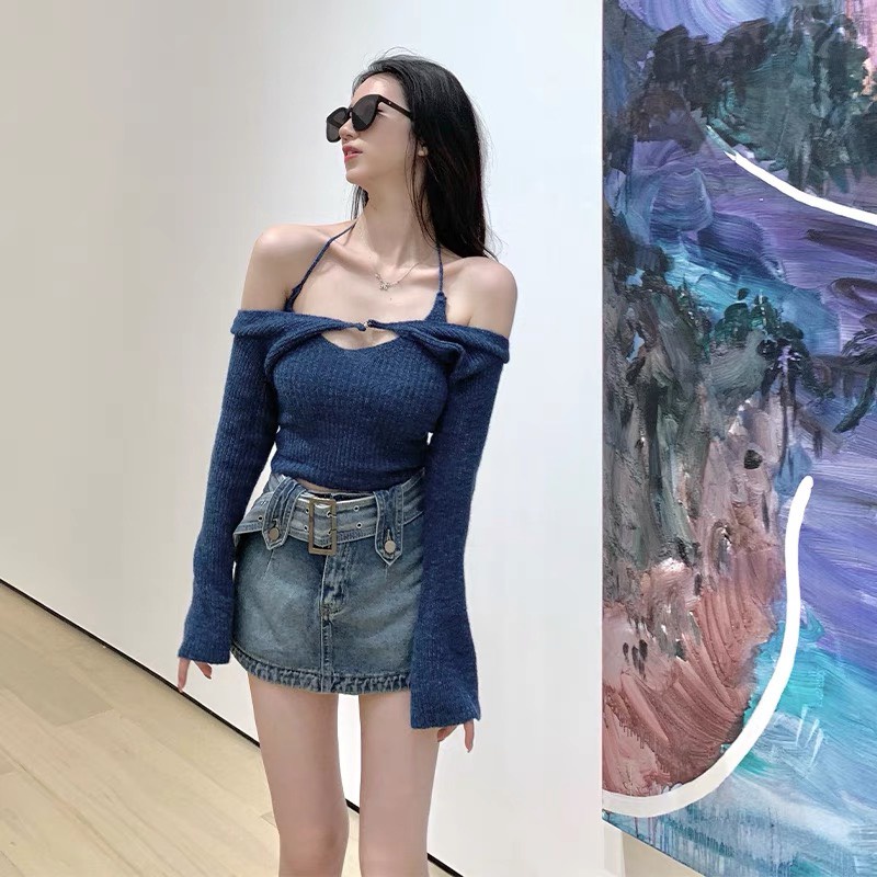 Áo yếm kèm khoác vải thun gân hot hit