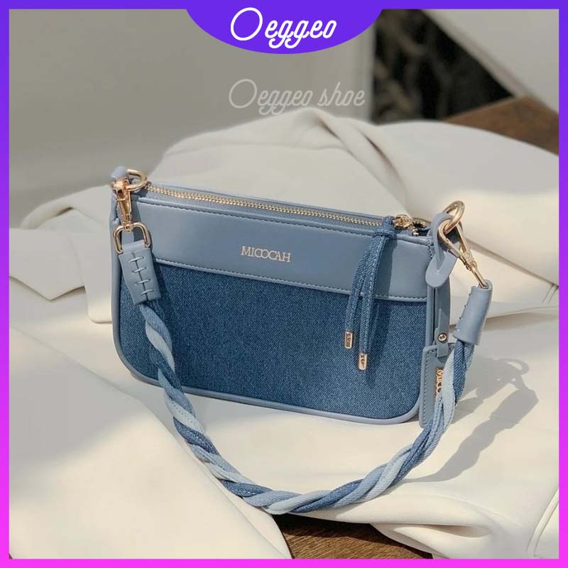 Oeteo Túi Xách Đeo Vai Vải Denim Thời Trang Cho Nữ