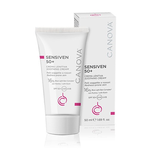 Kem làm dịu, giảm ửng đỏ, chứng đỏ da ban ngày Canova Sensiven 50+ Soothing Cream 50ml