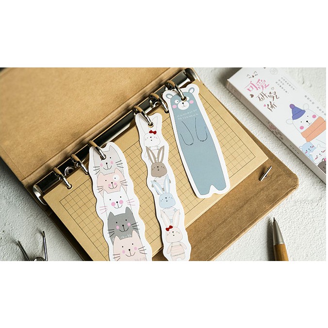 Bộ 30 Đánh Dấu Sách Bookmark Thú Cưng Siêu Cute