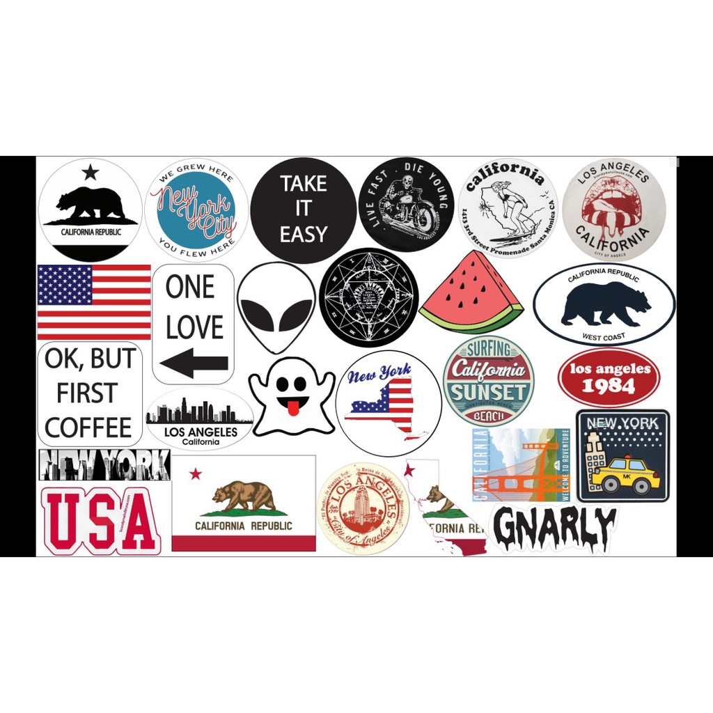 STICKER Dán Vali, xe, barber shop, Mũ bảo hiểm , macbook, đàn, tường...