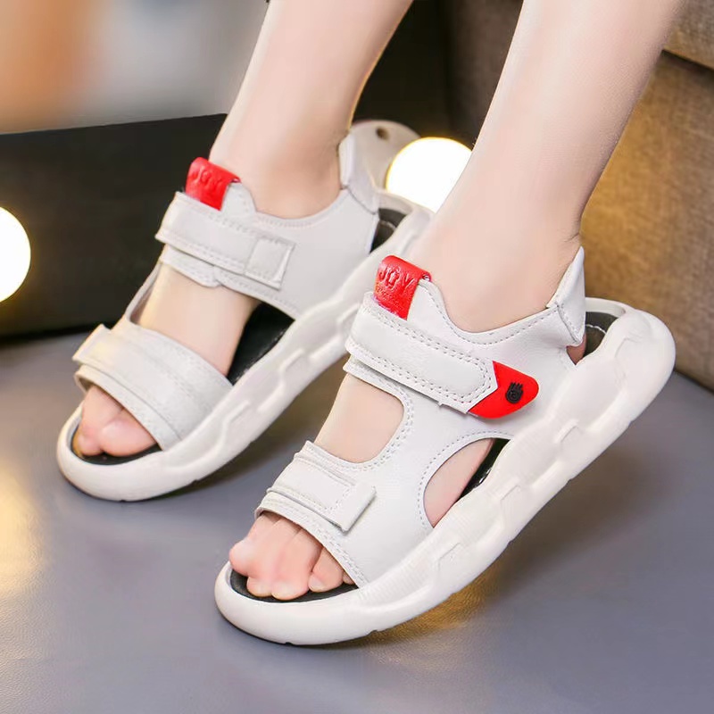 SANITKUN Giày sandal quai gai dán đế cao su chống trượt thời trang đi biển dành cho trẻ em
