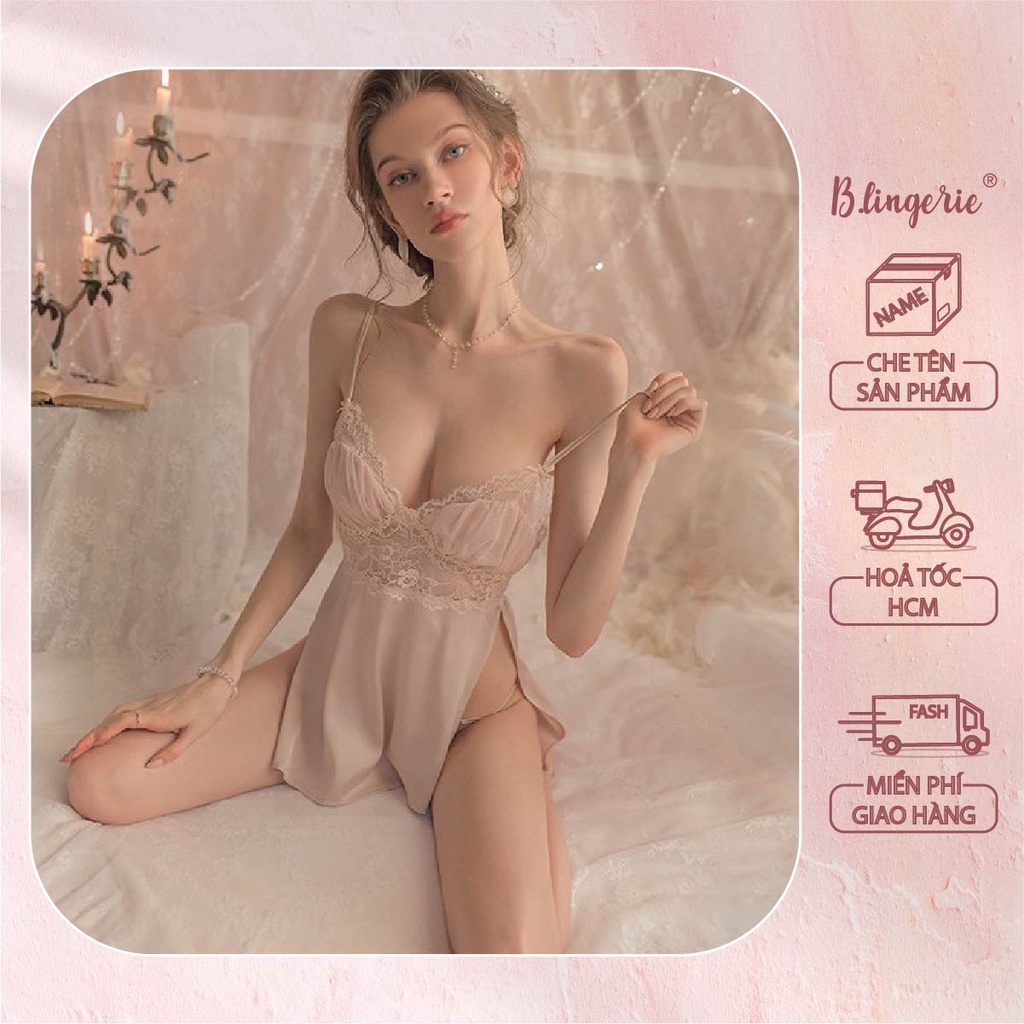 Váy Ngủ Xẻ Tà Hở Lưng - B.Lingerie