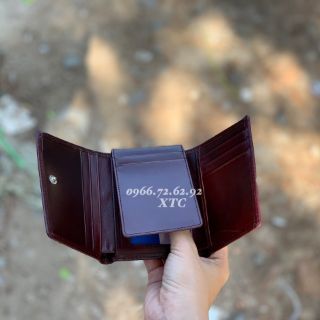 Ví nam da bò gập 3 da pullup cao cấp(da thật 100%).