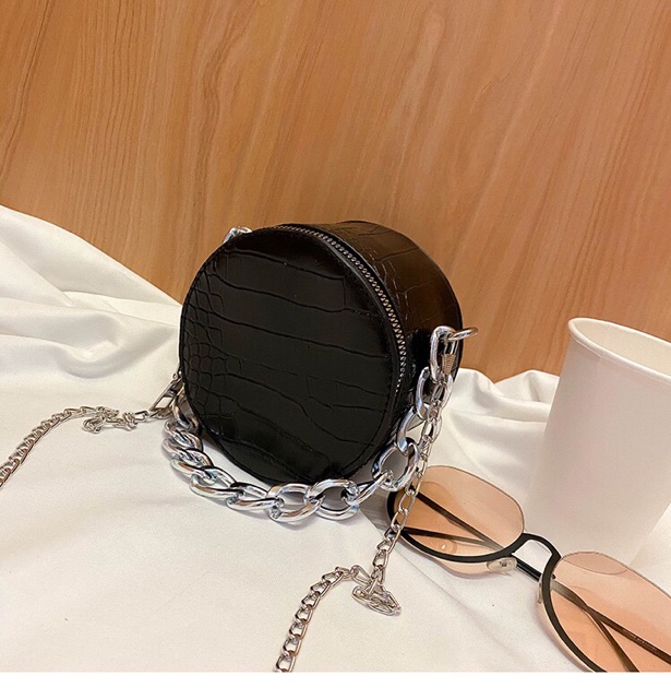 Túi Đeo Chéo Mini Tròn Dây Xích Cá Tính Mới 👉 freeship 👉 có sẵn