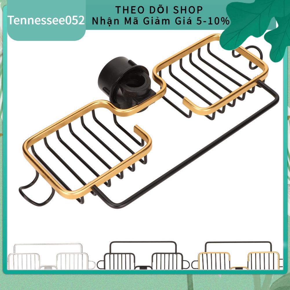 Tennessee052 Kệ lưu trữ vòi bằng nhôm nhựa hai ngăn với thanh treo khăn cho phòng tắm nhà bếp bọt biển