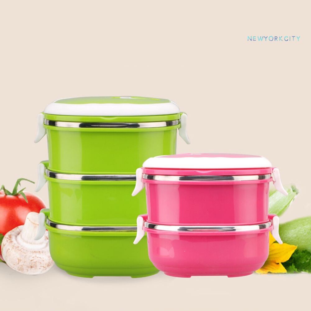 Hộp Đựng Cơm Trưa Cách Nhiệt 1/2/3 Lớp Thiết Kế Hình Vuông Di Động Tiện Dụng Mang Theo Dã Ngoại NYC