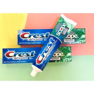 Kem đánh răng crest 3d advanced white 147g, scope 232g, radiant mint 85g từ mỹ