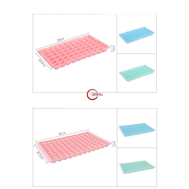 [Giá Sỉ] Khay Đá, Thạch Rau Câu 60-96 Viên Hình Kim Cương Nhỏ Từ Nhựa Pvc Cao Cấp Bền Đẹp
