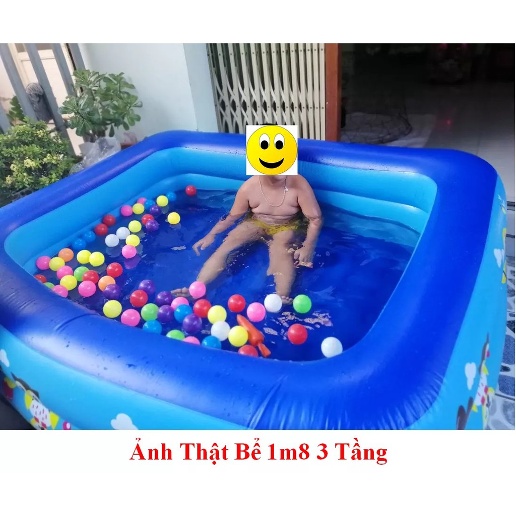 ✔️  bể bơi phao cho bé loại nào tốt,Bể bơi phao trong nhà, hình chữ nhật kích thước 180cm  - Bảo hành úy tín 1 đổi 1