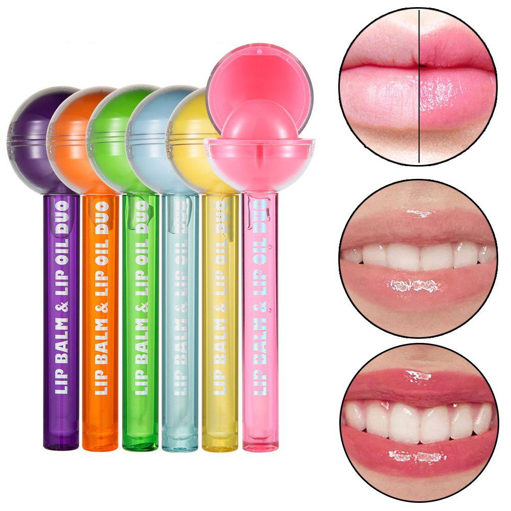 Son Dưỡng Môi 2 Trong 1 Lâu Trôi Thiết Kế Hình Kẹo Mút Dễ Thương
