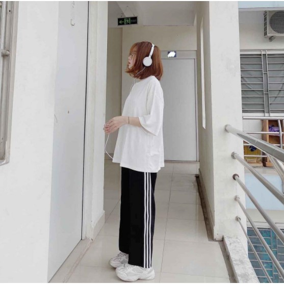 Quần 3line Ống Rộng Nam Nữ Unisex - Chất Umi Cao Cấp , Quần Ống Suông Phối 3 Sọc Trắng Phong Cách Thể Dục - MAY Fashion