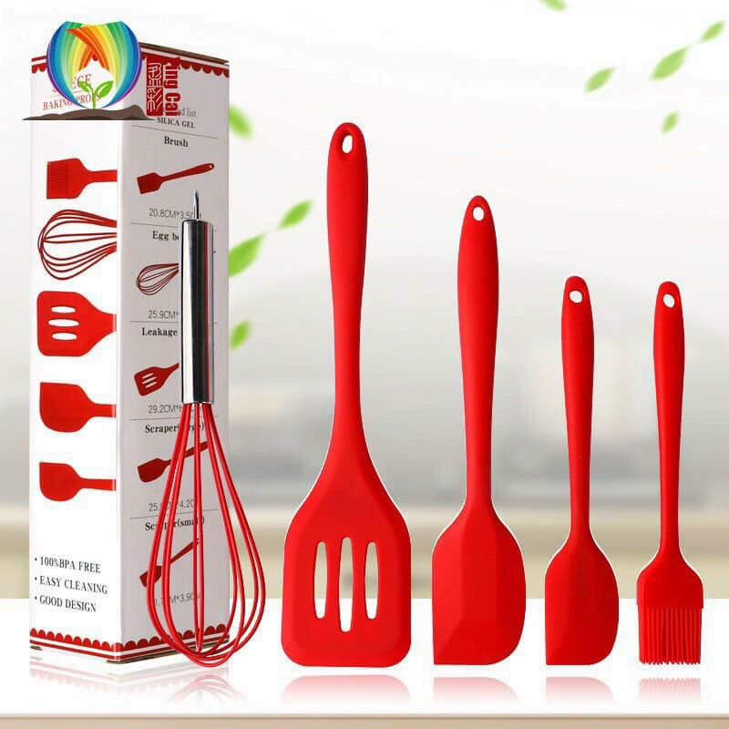 Bộ Dụng Cụ Làm Bánh Silicone, Set 5 dụng cụ làm bánh silicon siêu hot [Bảo Vệ Sức Khỏe - Bảo Vệ Môi Trường]