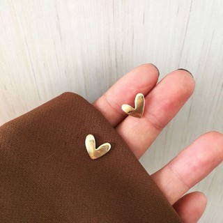 Bông tai tim vàng mini heart