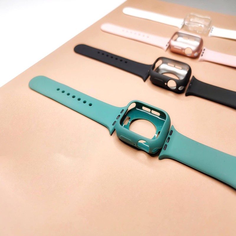 ốp apple watch ❤️𝐅𝐑𝐄𝐄𝐒𝐇𝐈𝐏❤️ Ốp màu sần Bảo Vệ Apple Watch Dành Cho Series 5|4|3|2|1 size 38|40|42|44