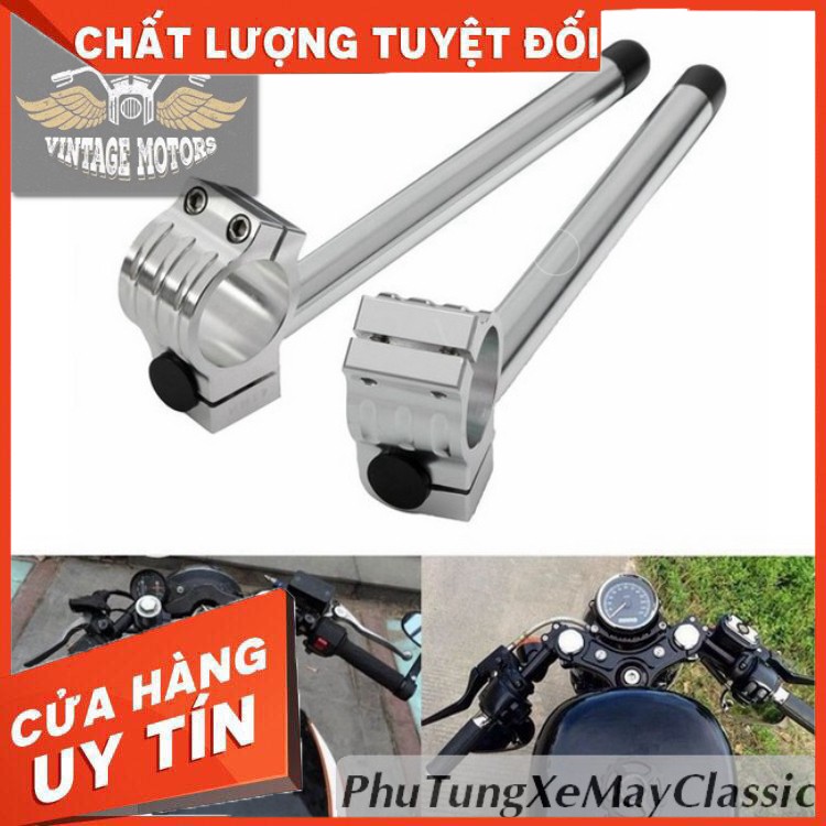 [HOT] GHI ĐÔNG CLIP-ON ĐỘ CAFE RACER - Ghi đông clip-on độ Cafe racer nhôm CNC Nguyên khối 45mm lắp cho thụt USD -PTVT C