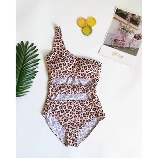 Bộ bơi bikini liền hoạ tiết da beo hot 2022