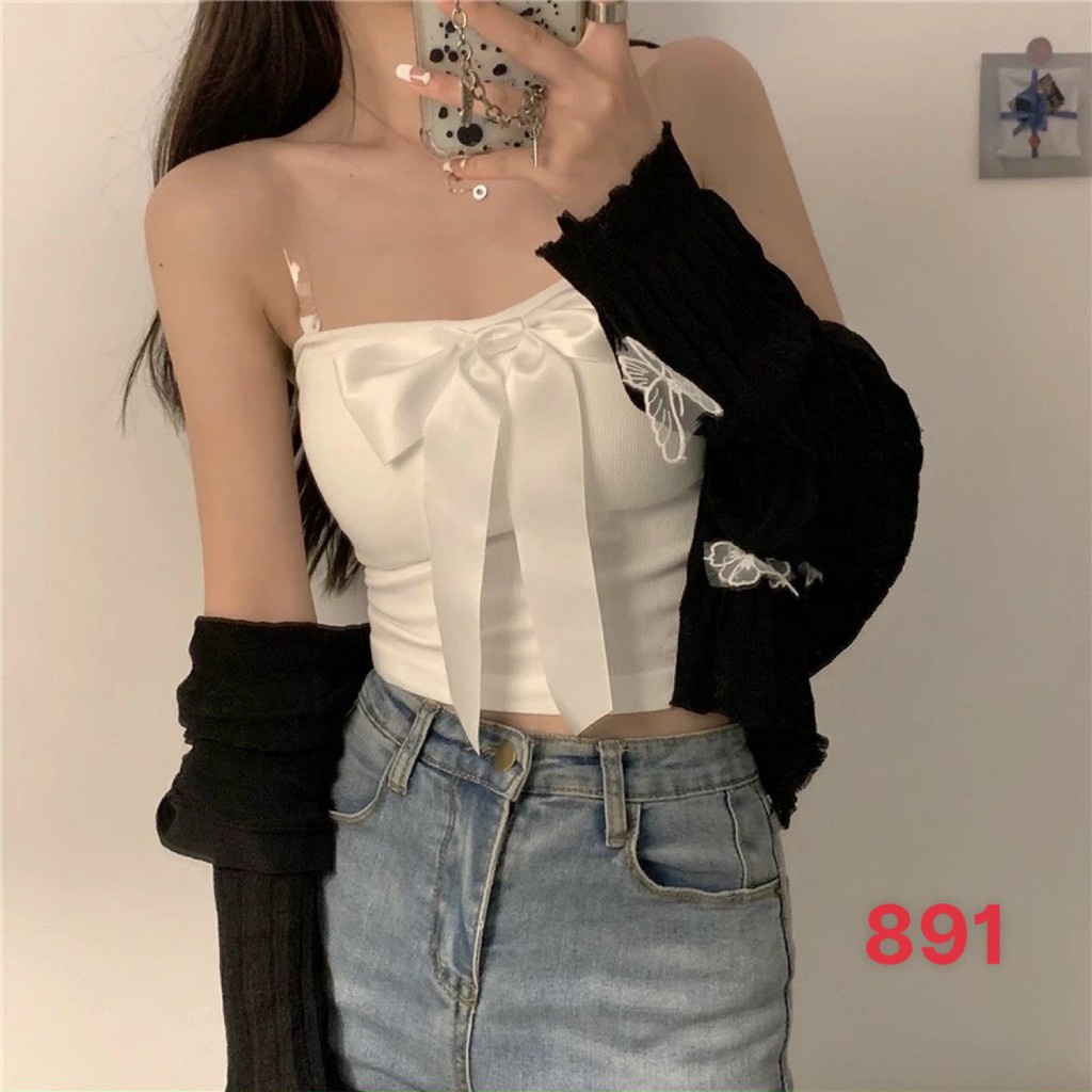 Áo Bra Phối Nơ sành điệu ⚡FREESHIP⚡ Áo có Đệm Ngực tôn dáng chất mềm mại