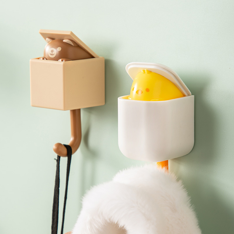 Móc dán tường không đục lỗ họa tiết mèo sáng tạo treo đồ dùng tiện lợi