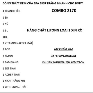 Công thức Spa trắng nhanh cho body