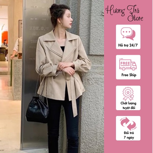 Áo Blazer Vest Nữ Khoác Ngoài Dài Tay, Áo Khoác Kaki Măng Tô Nữ Màu Trơn Mẫu 2021 Kiểu Dáng Hàn Quốc Kiểu Dáng Trẻ Trung