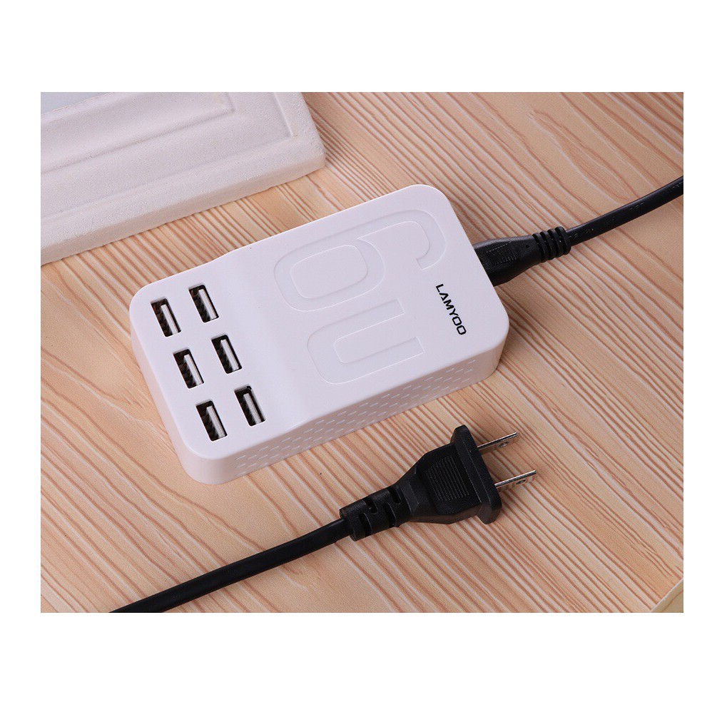 [CHÍNH HÃNG] Bộ Sạc Điện Thoại 6 Cổng USB LAMYOO C19 Cao Cấp