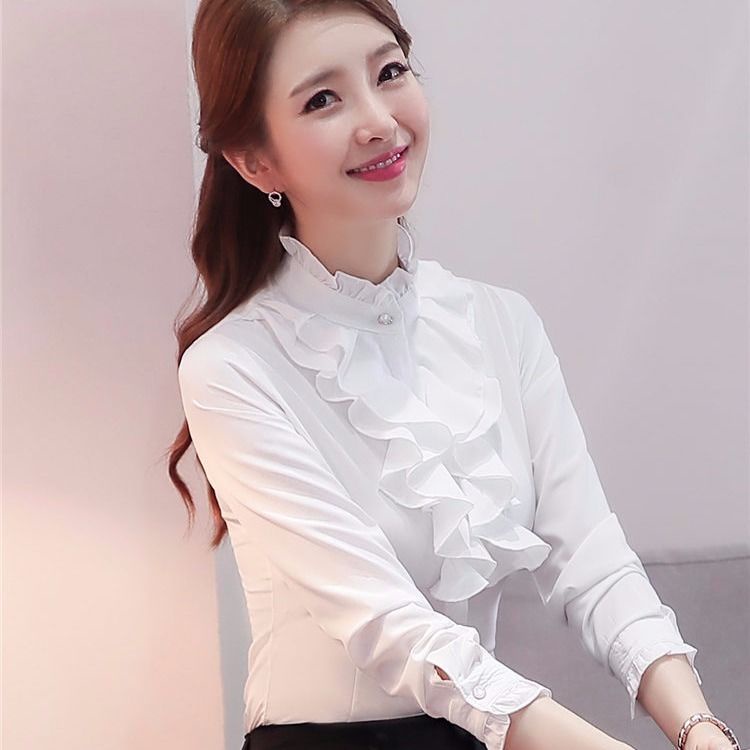 Áo Sơ Mi Nữ Tay Dài Thời Trang Công Sở Phong Cách Hàn Quốc