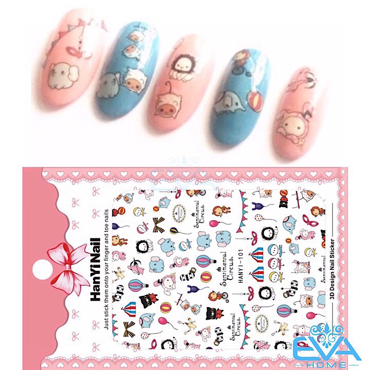 Sticker Tráng Trí Hoạ Tiết Hoạt Hình Rạp Xiếc Thú Centimentail Circus Hanyi 101