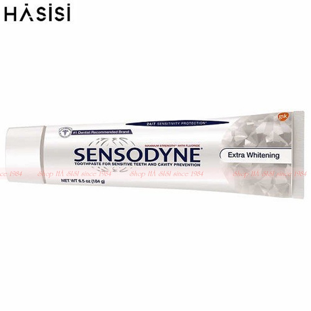 KEM ĐÁNH RĂNG SENSODYNE EXTRA WHITENING 184gr – Chuyên dành cho răng ê buốt, làm trắng răng