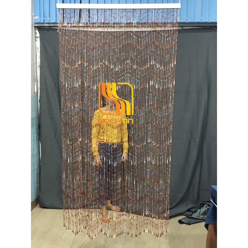 Rèm hạt nhựa,mành rèm cửa hạt nhựa trang trí màu nâu đẹp