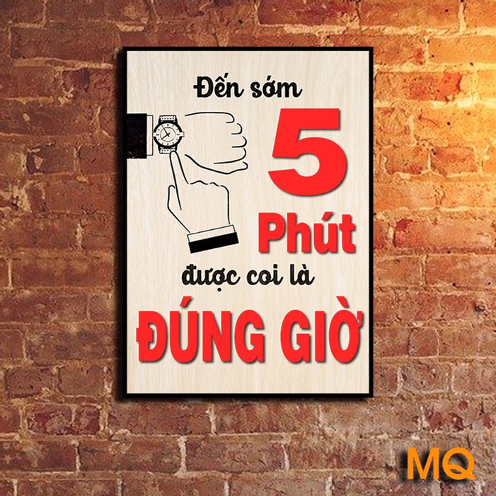 Tranh Slogan Treo Trang Trí Văn Phòng Làm Việc Nền Gỉa Vân Gỗ Hiện Đại 57-65