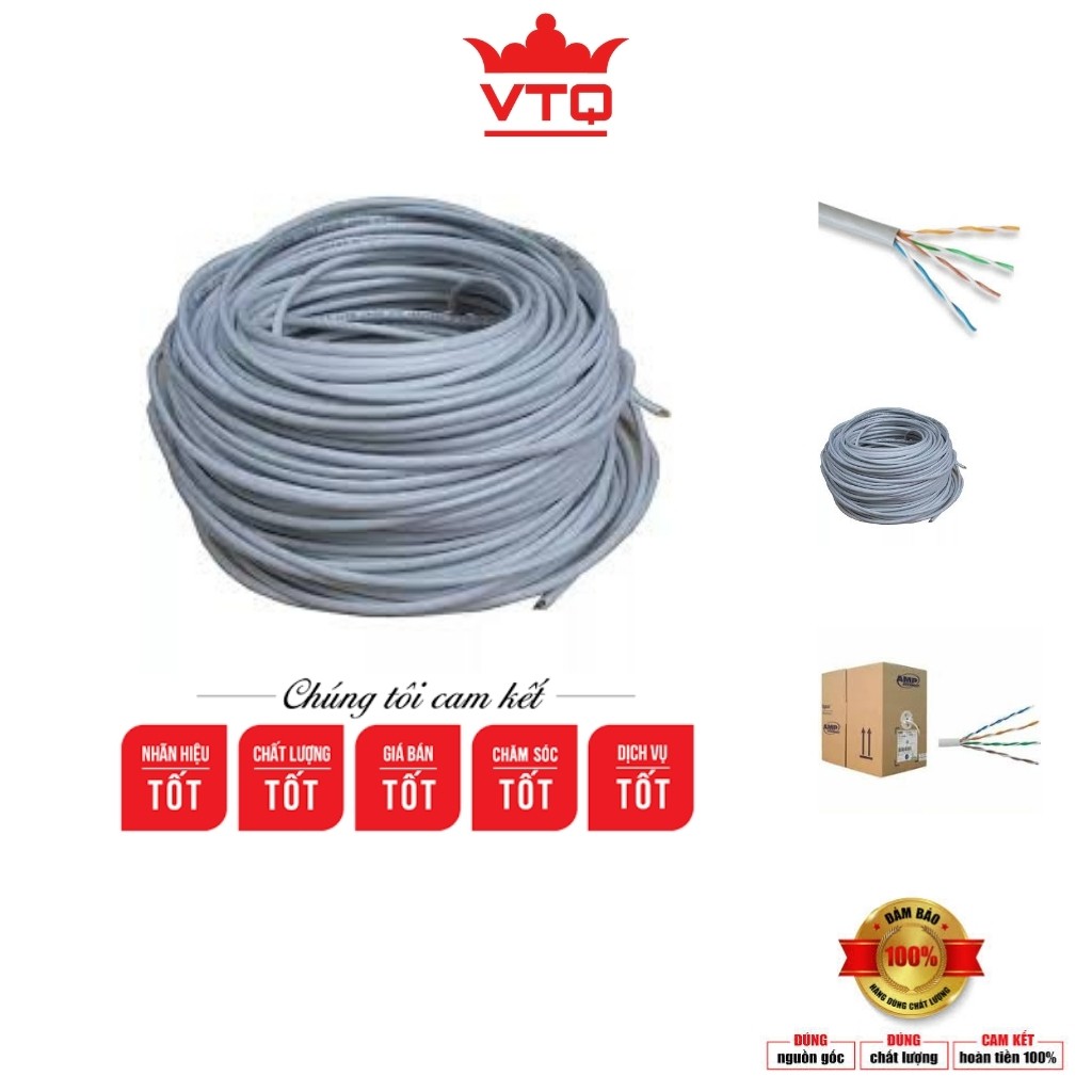 Cuộn dây mạng CAT 5e AMPP , cáp mạng cat5e cuộm 305m chất liệu hợp kim cao cấp. shopphukienvtq