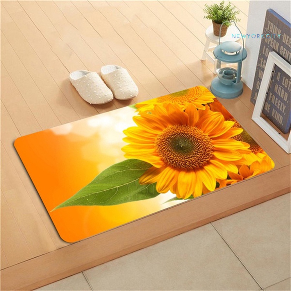 Thảm lót cửa chùi chân Chống Trượt Thấm Hút Nước Hình Hoa