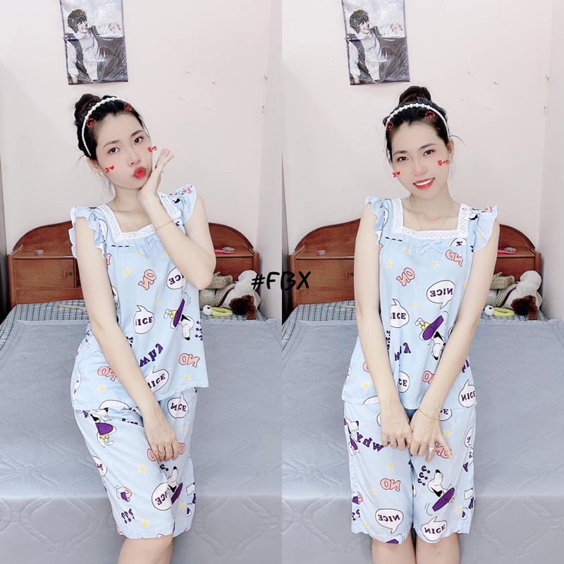 Bộ đồ tole áo tay cánh tiên quần lửng F21 VNXK