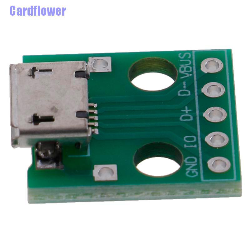 Cardflower  10Pcs MICRO USB to DIP Adapter 5Pin Female Connector PCB Converter Board