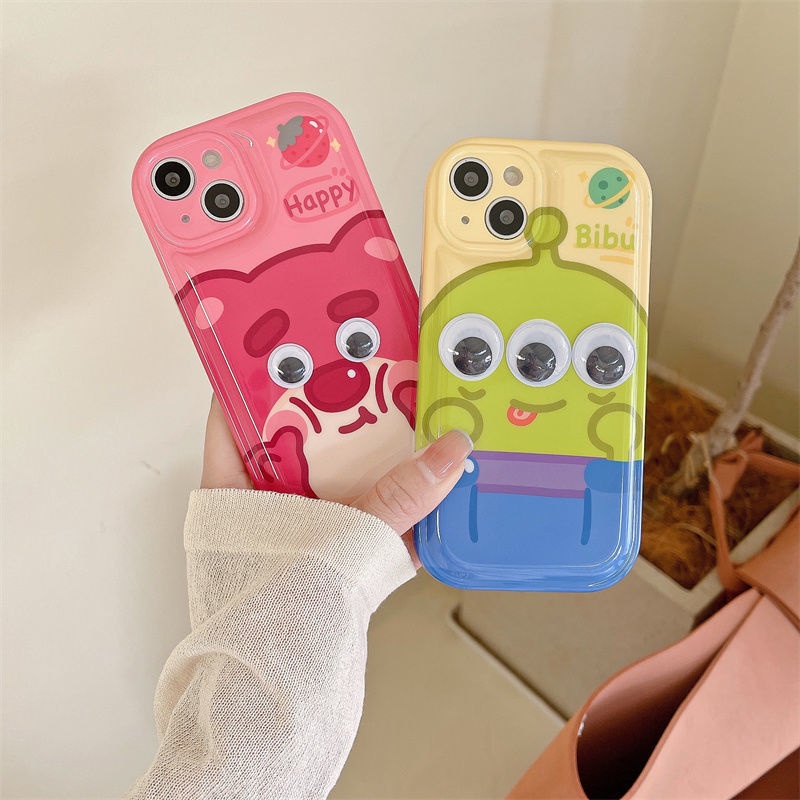 Ốp Điện Thoại Silicon Họa Tiết Chú Gấu Và Quả Dâu Hoạt Hình Dễ Thương Dành Cho Iphone 13 Pro Max 13 11 12