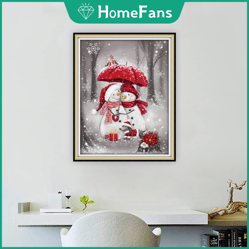 Bộ Tranh Đính Đá 5D Tự Làm Hình Ông Già Noel Kích Thước 30x40cm / 40x50cm