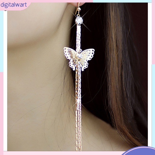 Đôi Khuyên Tai Dài Hình Bướm Đính Đá Thời Trang Cho Nữ