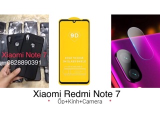 Kính cường lực + Ốp Lưng + Dán Camera Xiaomi Redmi Note7