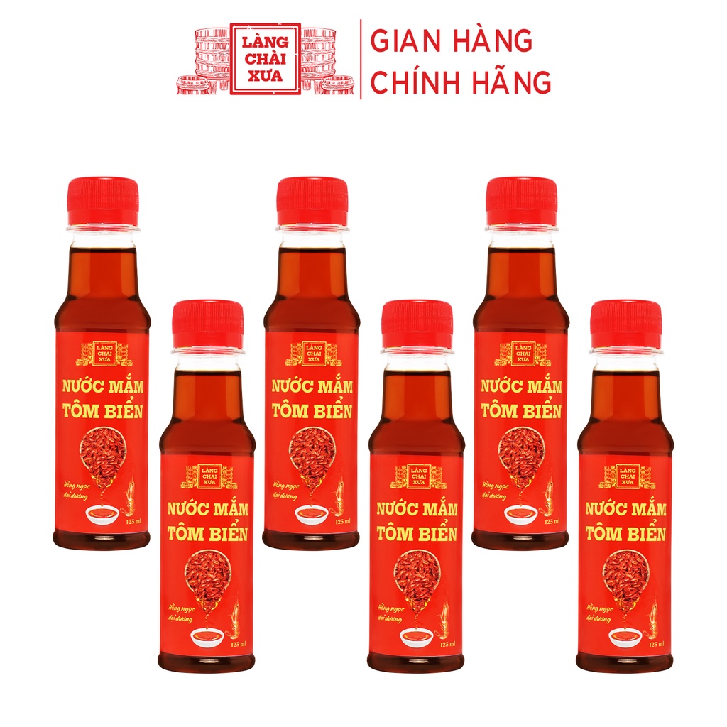 [Lốc 10 chai] Nước mắm tôm biển Làng Chài Xưa Hồng Ngọc Đại Dương 125ml/chai 300 năm truyền thống