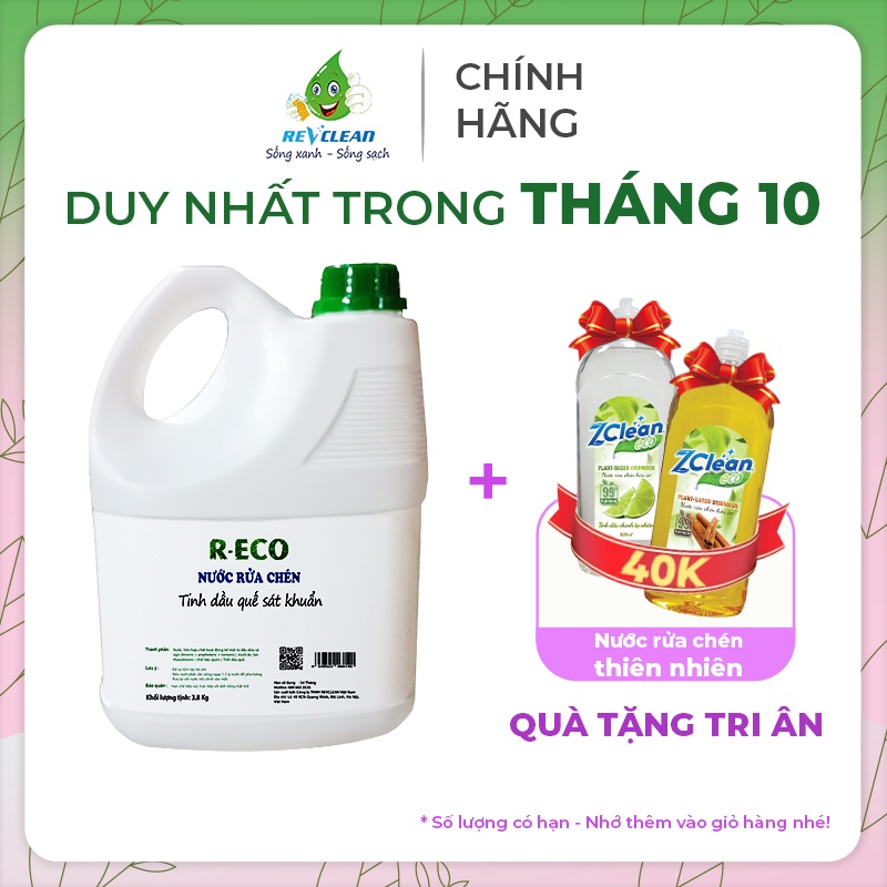 Can Nước rửa chén tinh dầu thiên nhiên R-ECO 3800ML